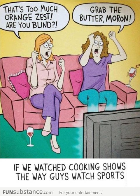 Girls watching cooking shows