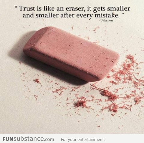 Trust is like an eraser