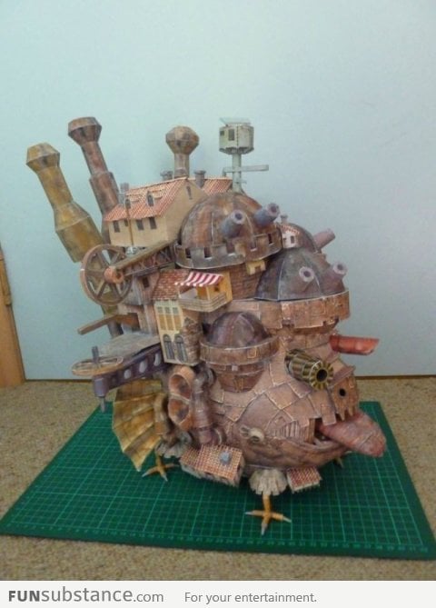 Howl's Moving Castle paper sculpture