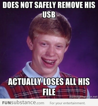 Bad Luck Brian doesn't safely remove