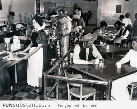 Disneyland's backstage cafeteria, 1961