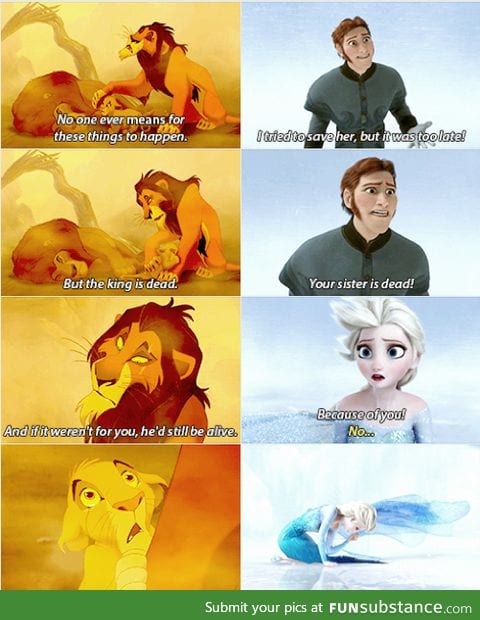 parallels between the lion king and frozen