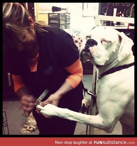 He loves getting his nails done. Ahhh yiss