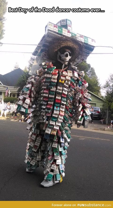 Death costume with its sponsors