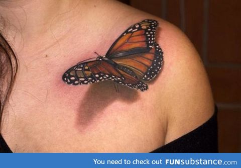 3d butterfly tattoo