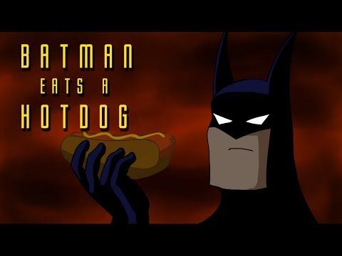 Batman Eats a Hotdog
