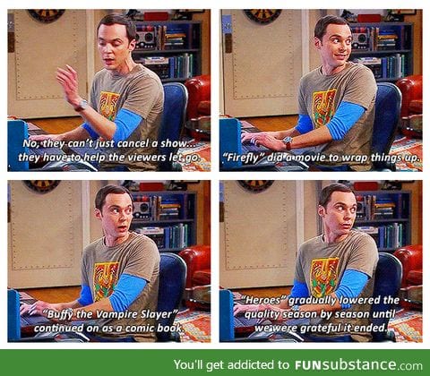 Sheldon explaining fandom life