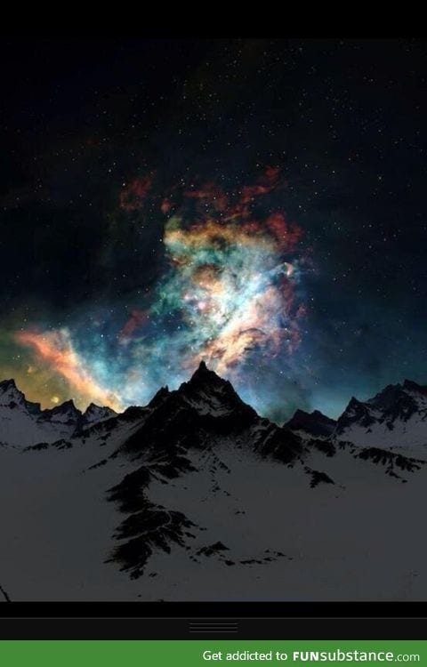 Beautiful nebula in above the mountains