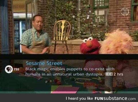 Sesame Street did seem a little strange now that I think about it