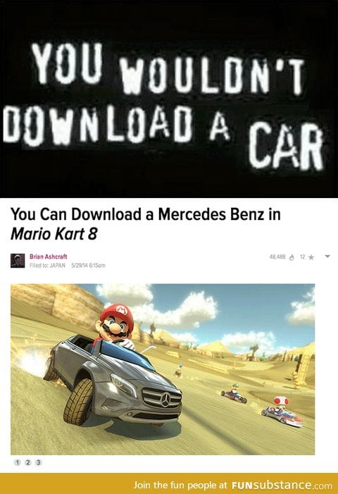 You wouldn't download a car, right?