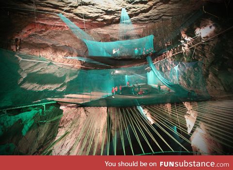 World’s largest underground trampoline