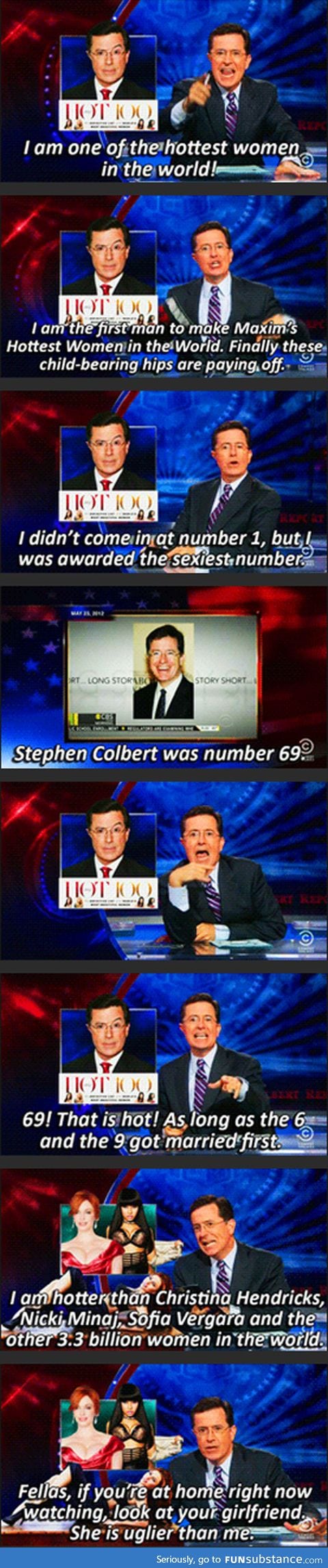 Colbert finally made it