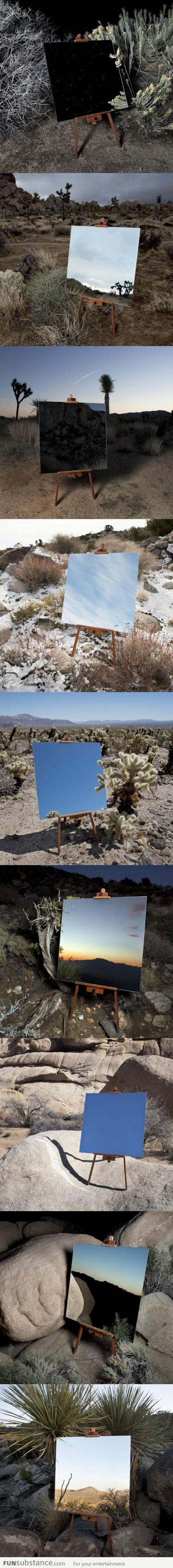 Photographs of a mirror that look like paintings