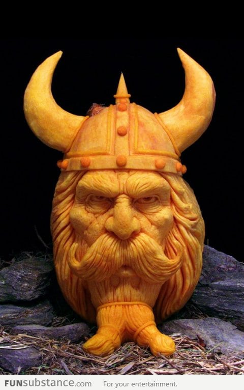 Awesome Viking Pumpkin Carving