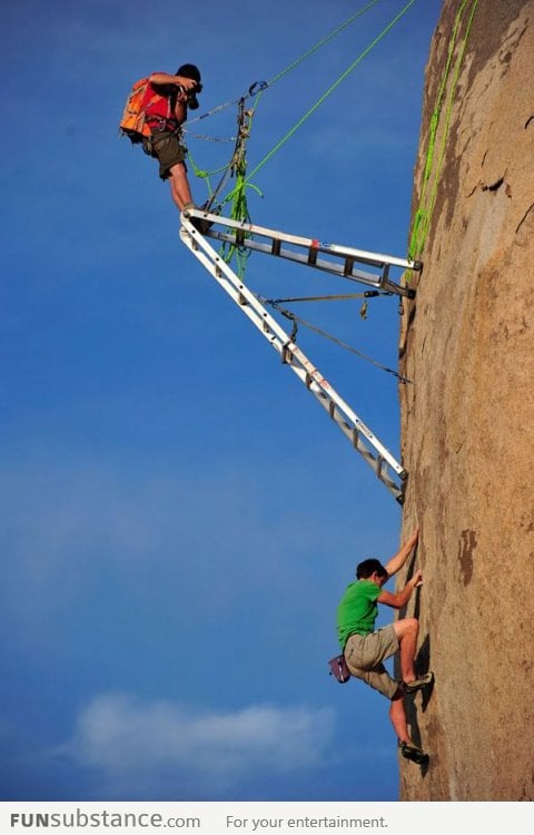 Ever wondered how rockclimbing photos are taken?