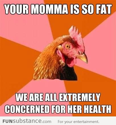 Anti-Joke Chicken talks about your momma