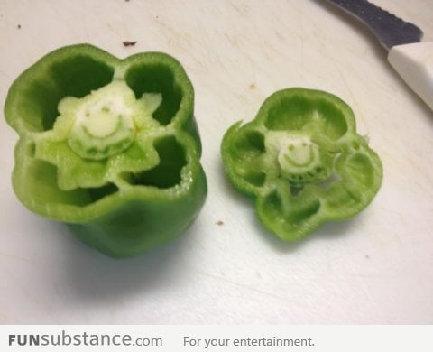 I was cutting green peppers, when suddenly