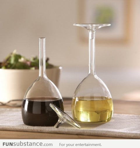 Upside down wine glasses