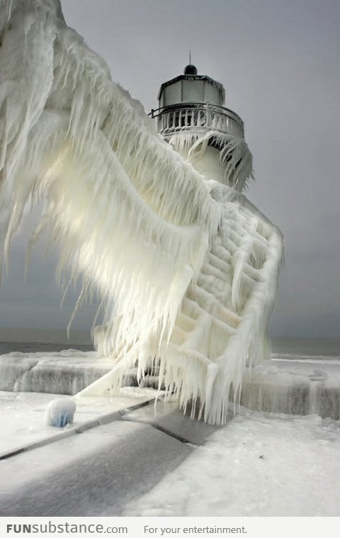 Frozen sea side