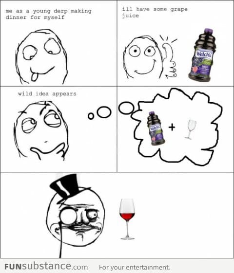 Drinking grape juice like wine