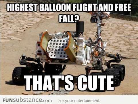 Mars Curiosity Rover on Red Bull Stratos' manned free fall