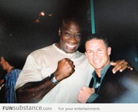 A picture of Michael Clark Duncan and Felix Baumgartner