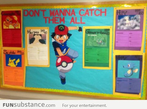 A bulletin board about STDs at my school