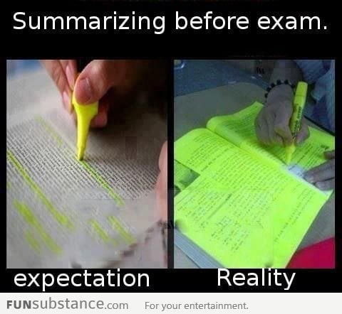 Summarizing before an exam