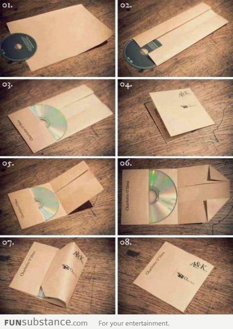 DIY CD Cover Folded With a Piece of Paper