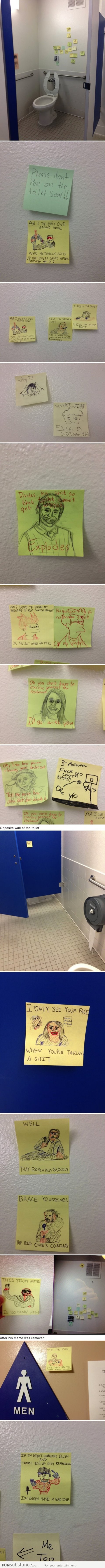 Memes in the college restroom