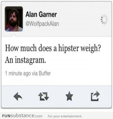 How much does a hipster weigh?