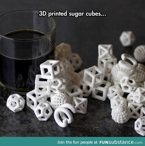 3d printed sugar cubes
