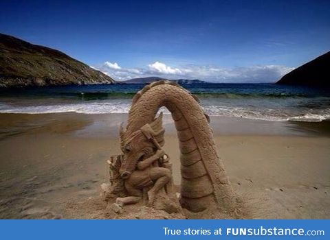 Sand sculpture, Keem beach co Mayo Ireland