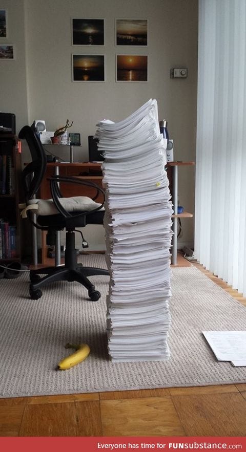 [banana for scale] This is what 4 years of medical school looks like