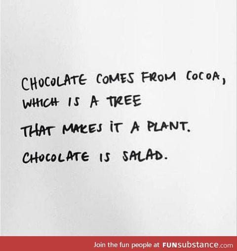 Chocolate=Salad