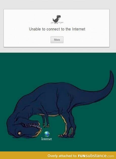 "Unable to connect to the internet."