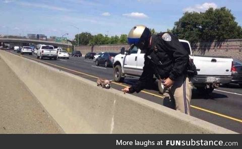 This guy needed some help getting off the freeway