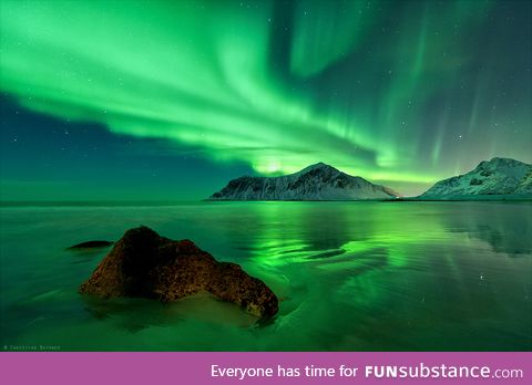 Northern lights over Lofoten, Norway