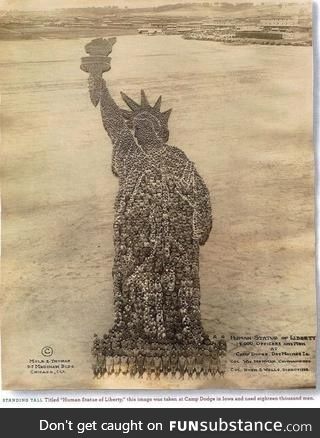 18,000 soldiers form the Statue of Liberty in 1819