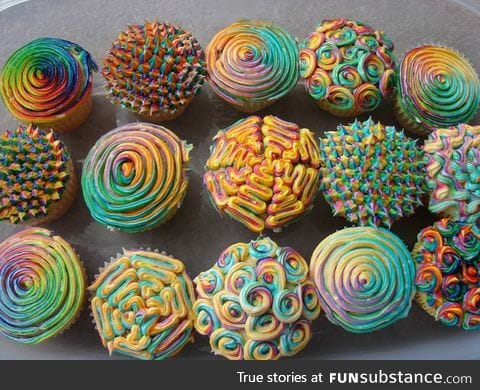 Psychedelic cupcakes