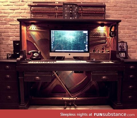 An amazing custom piano desk