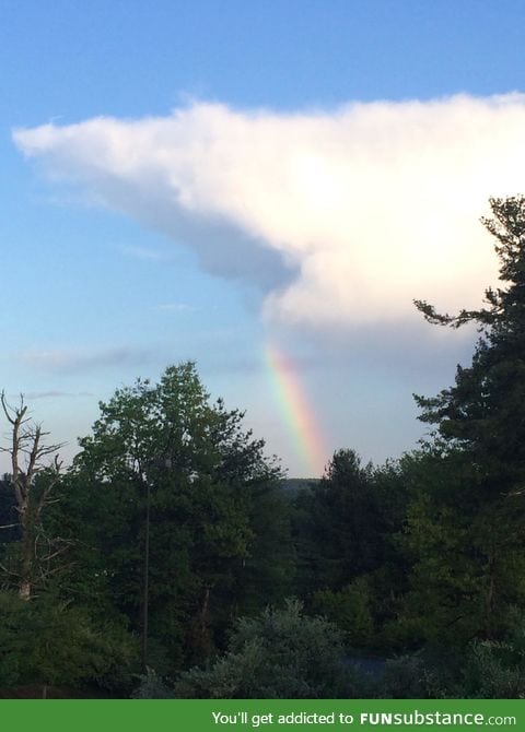 Cloud shark drooling a rainbow