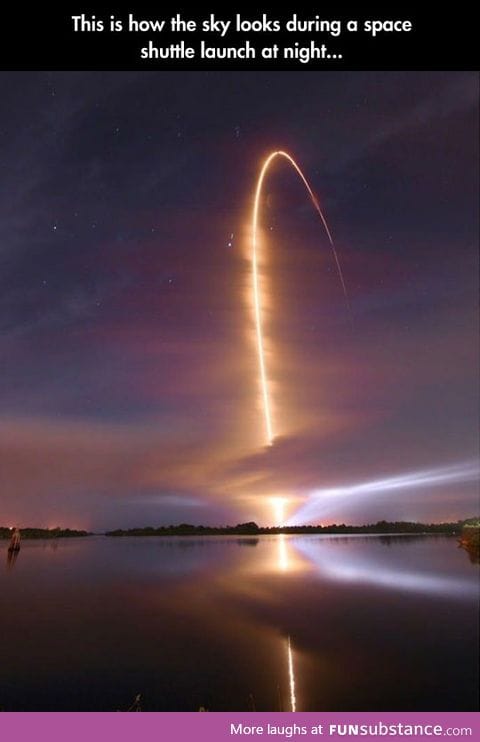 Amazing long exposure shot of the space shuttle