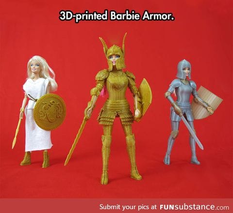 Barbie-compatible 3d printed medieval armor