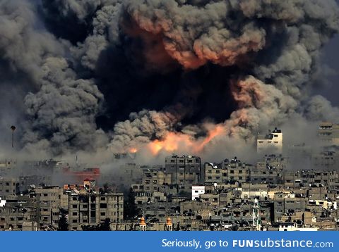 New photo from Gaza today looks like actual hell on earth
