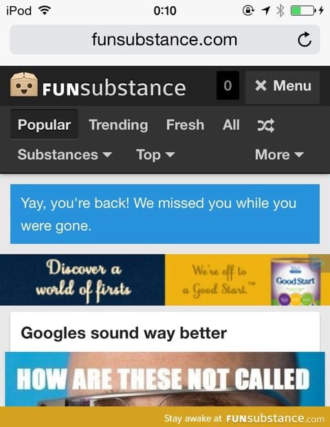 missed you too funsubstance :)