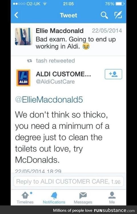McDonalds probably won't even take her