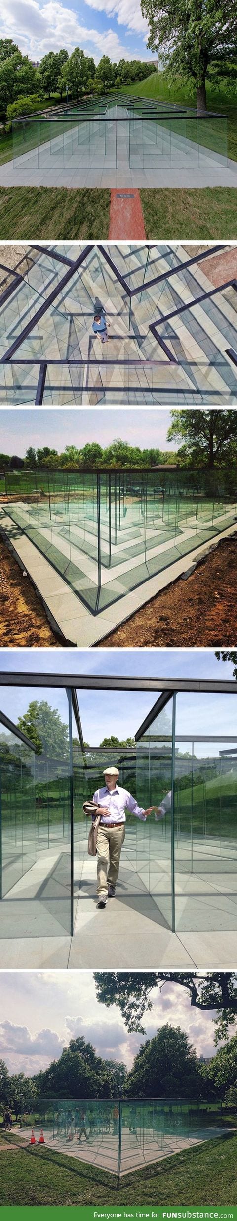 A glass maze