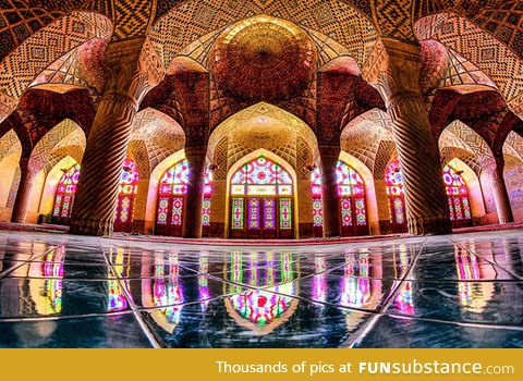 The interior of a mosque in iran