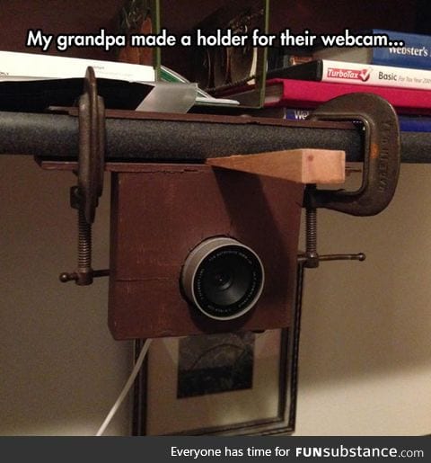 Grandpa's webcam holder